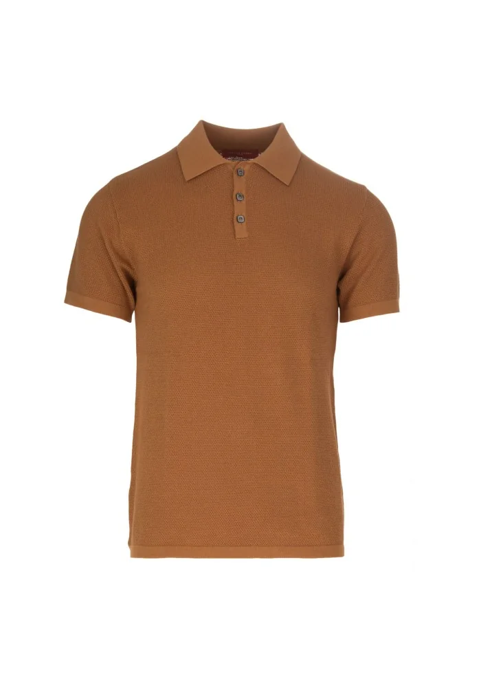 mens polo shirt daniele fiesoli cotton brown