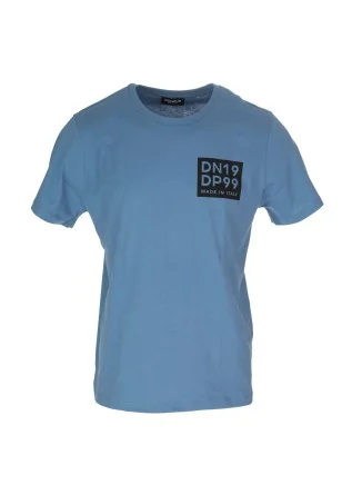mens t shirt dondup contrasting logo powder blue