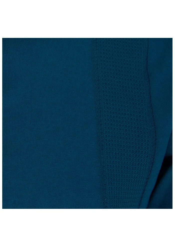 mens polo shirt wool and co ribbed details blue