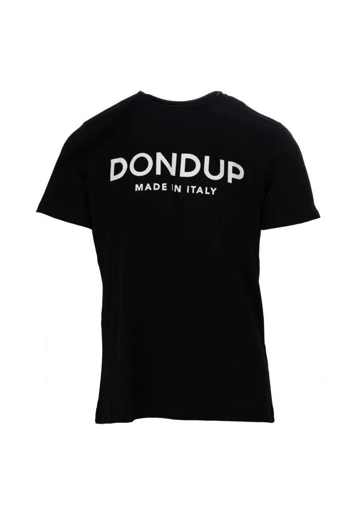 t shirt uomo dondup girocollo logo nero