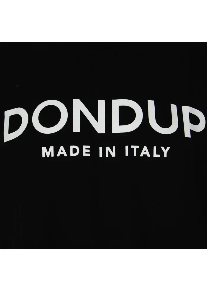 t shirt uomo dondup girocollo logo nero