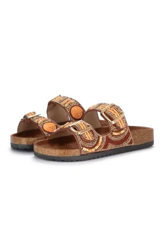 womens sandals exe ethnic style brown orange