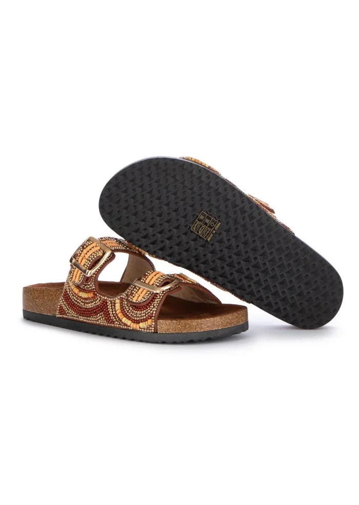 womens sandals exe ethnic style brown orange