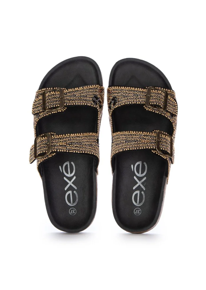 womens sandals exe glamour style black bronze