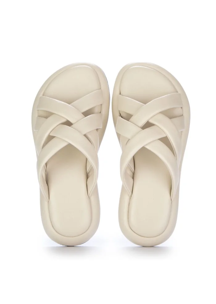 womens sandals hadel without strap white