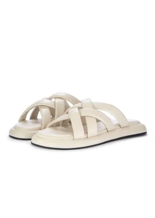 womens sandals hadel without strap white