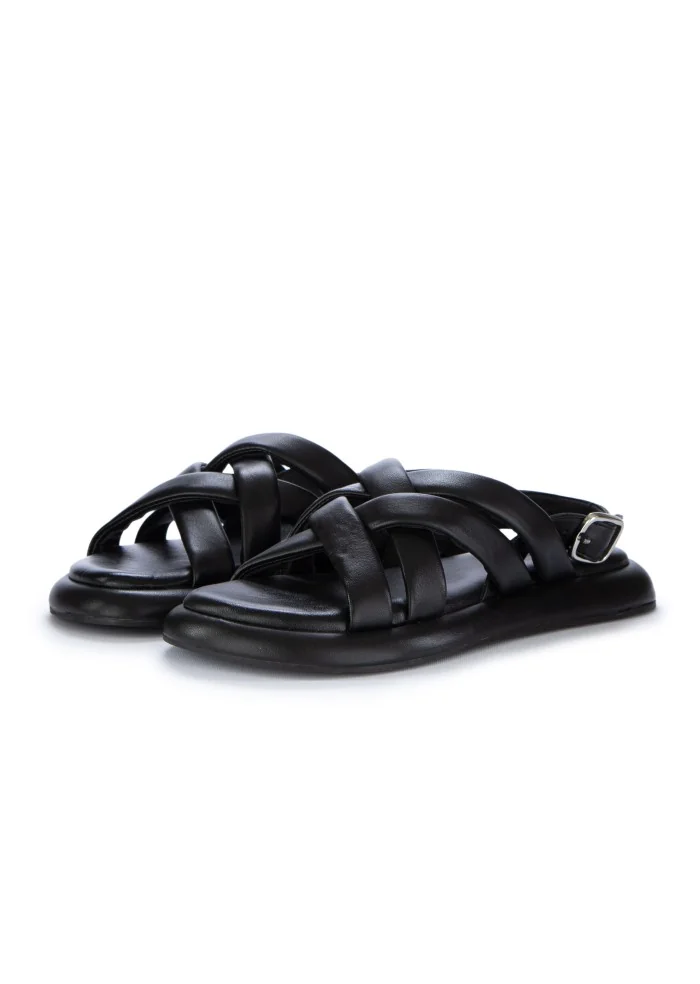 damen sandalen hadel geflochten schwarz