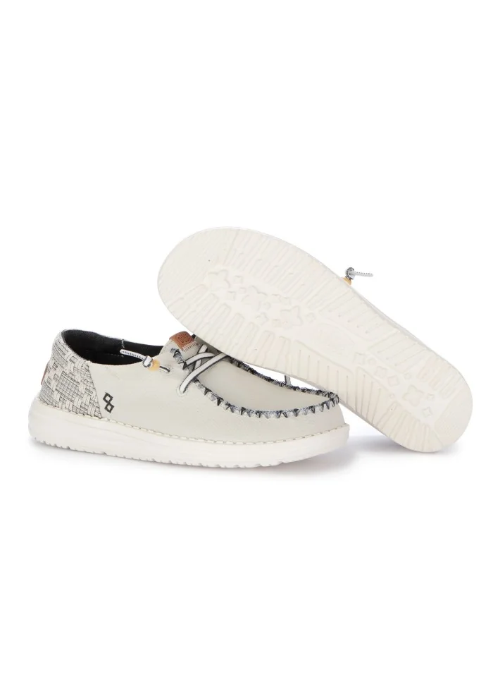 scarpe basse donna hey dude wendy funk jacquard bianco