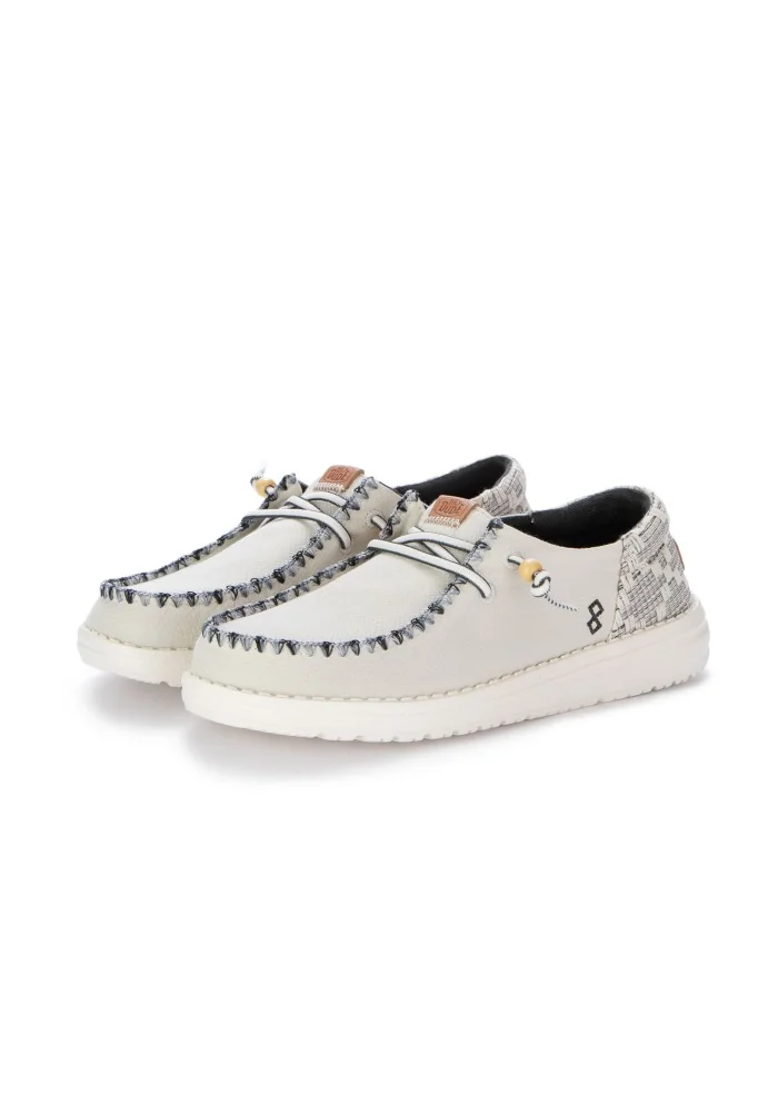 HEY DUDE | SCARPE BASSE WENDY FUNK JACQUARD BIANCO