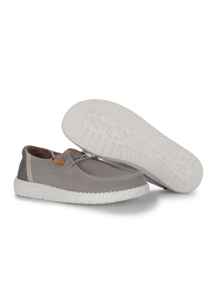 womens flat shoes hey dude wendy washed grey