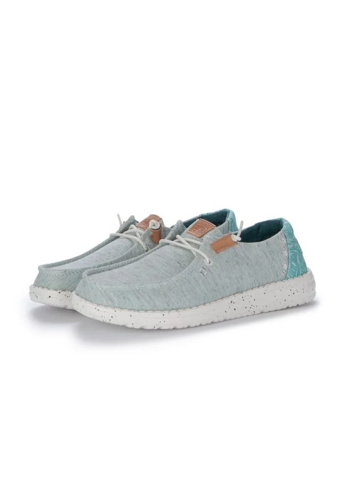 womens flat shoes hey dude heathered slub tropical turquoise