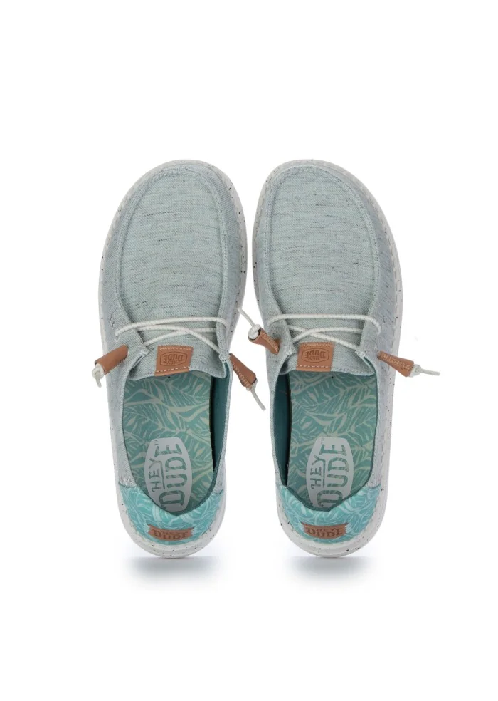 womens flat shoes hey dude heathered slub tropical turquoise