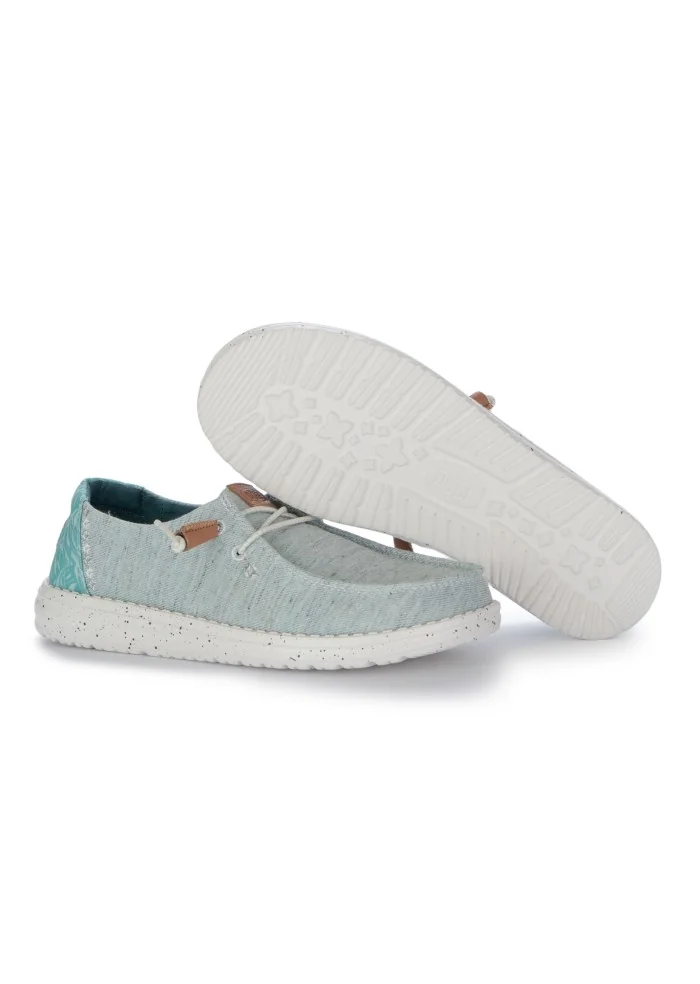 womens flat shoes hey dude heathered slub tropical turquoise