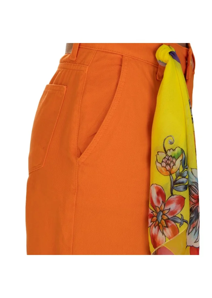 damen hose kartika weitem bein orange