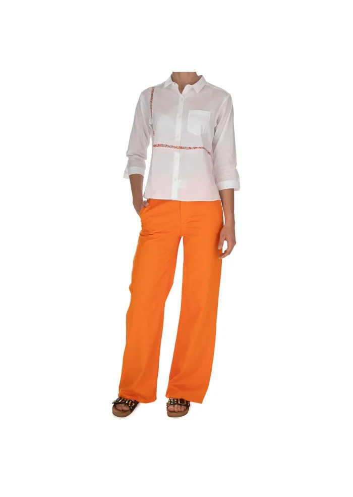 womens trousers kartika wide leg orange