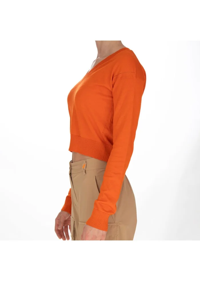 damen pullover semicouture v ausschnitt orange