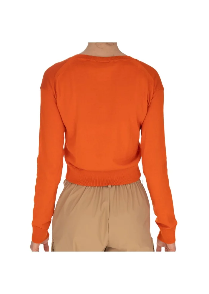 damen pullover semicouture v ausschnitt orange