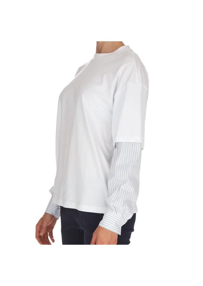 t shirt camicia donna semicouture over bianco