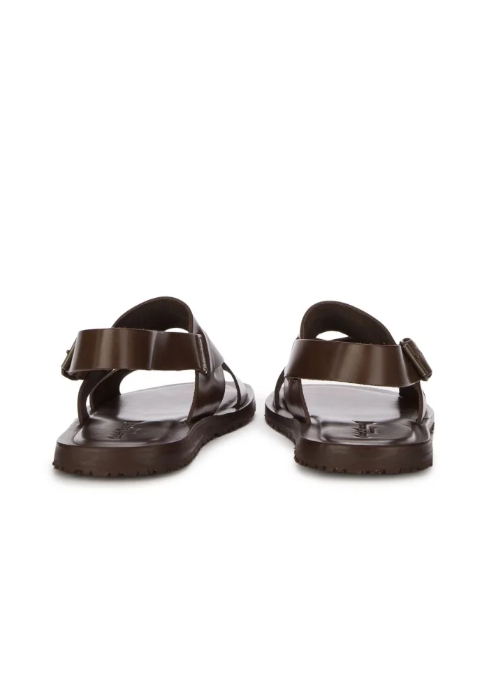 mens sandals cuoieria toscana cross strap brown