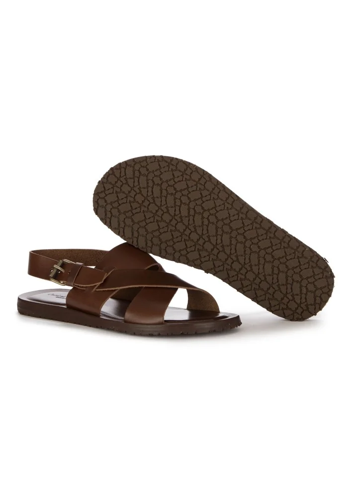 mens sandals cuoieria toscana cross strap brown