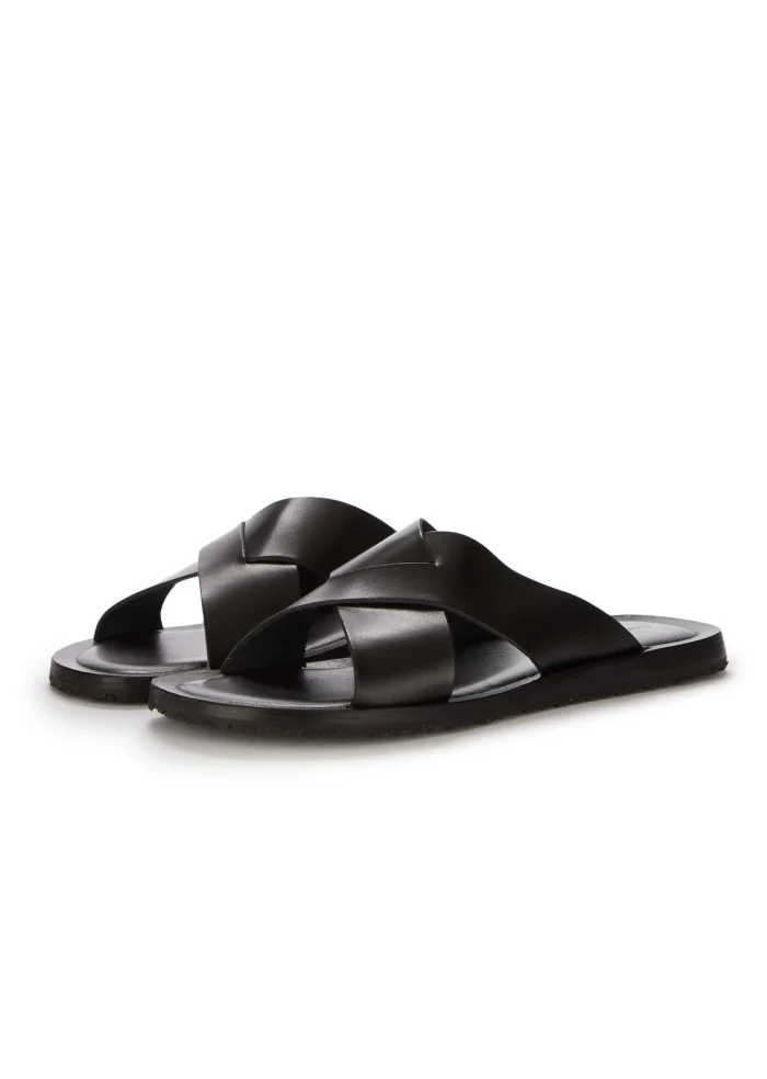 mens sandals cuoieria toscana dive black