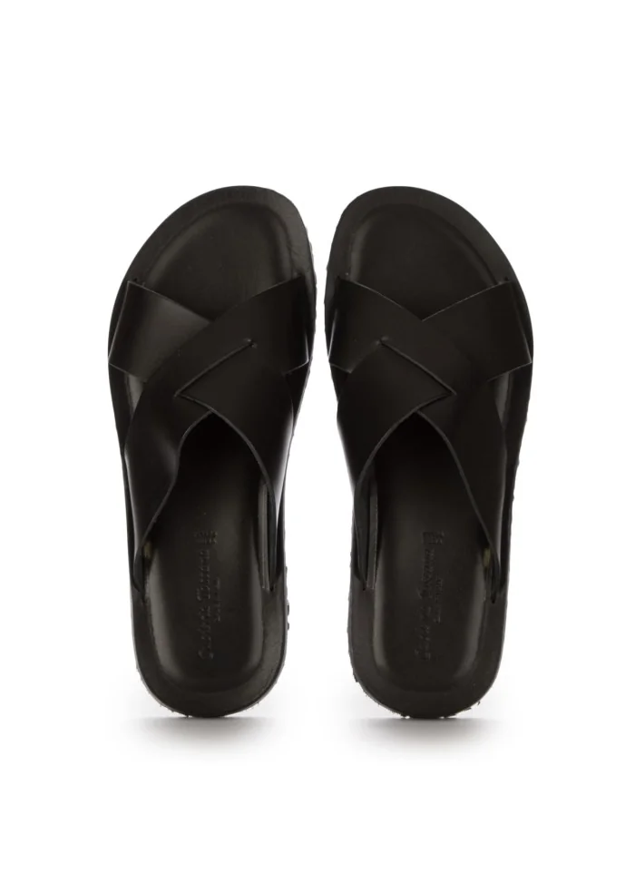 mens sandals cuoieria toscana dive black