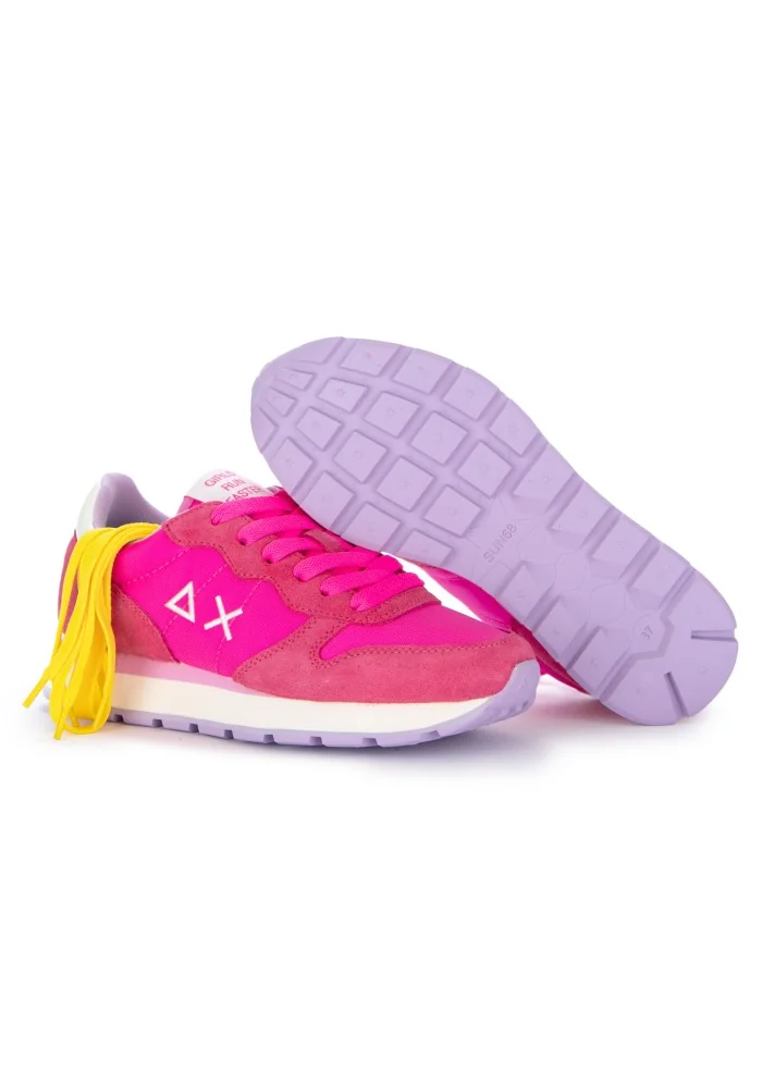 womens sneakers sun68 ally solid nylon fuchsia