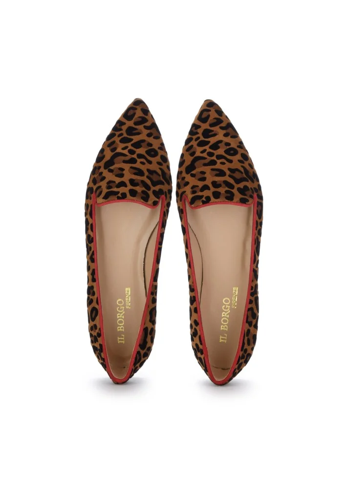 damen flache schuhe il borgo firenze leopardino braun schwarz rot