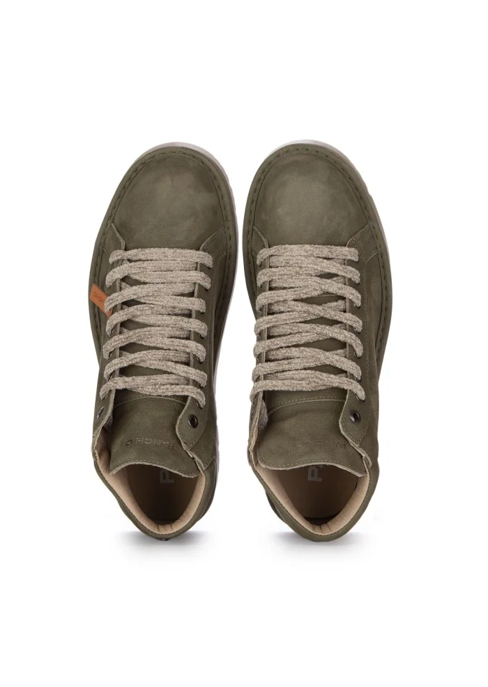 mens high sneakers panchic leather green