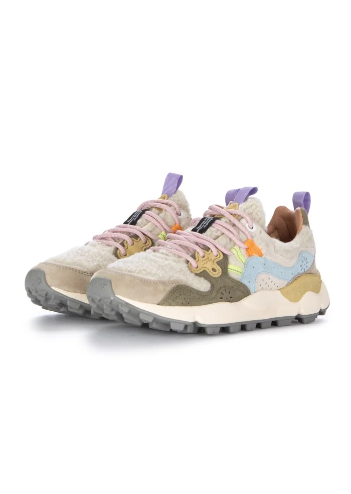 damen sneaker flower mountain yamano 3 suede teddy beige grun