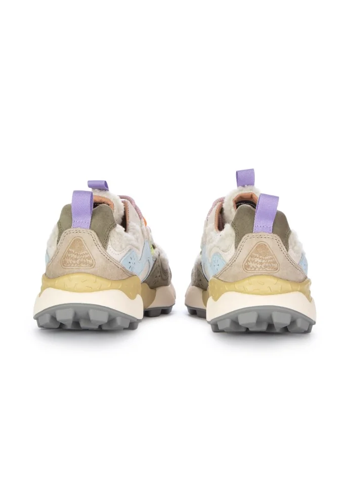 sneakers donna flower mountain yamano 3 suede teddy beige verde