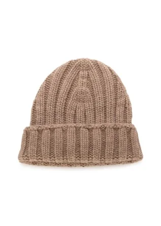 unisex beanie riviera cashmere ribbed brown