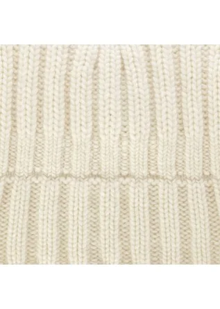 RIVIERA CASHMERE | WARM BEANIE RIBBED CREAM WHITE