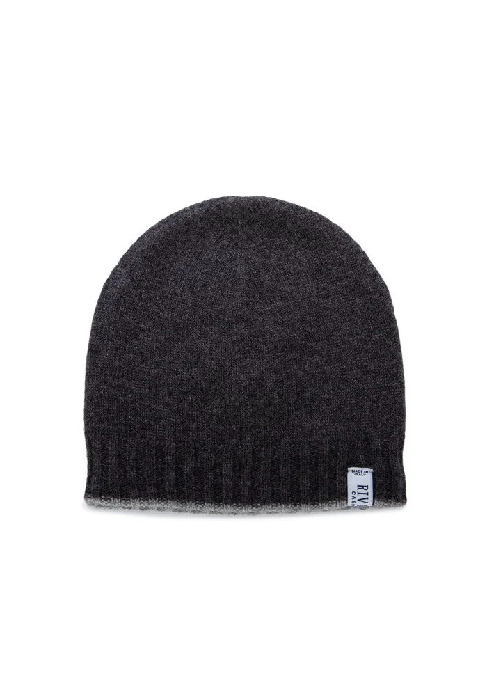 unisex beanie riviera cashmere doubleface grey black