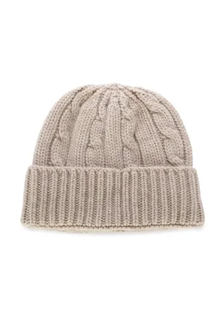 unisex beanie riviera cashmere costa treccia beige