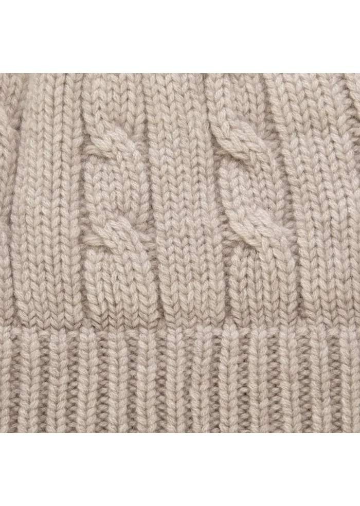 unisex beanie riviera cashmere costa treccia beige