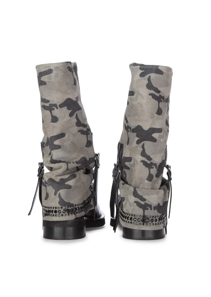 stivali donna juice camo militare grigio nero