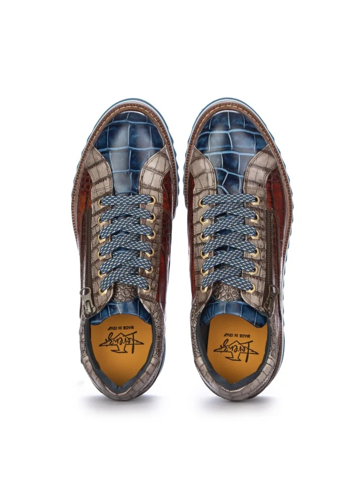 mens laced up shoes lorenzi bugatti cobalto blue brown