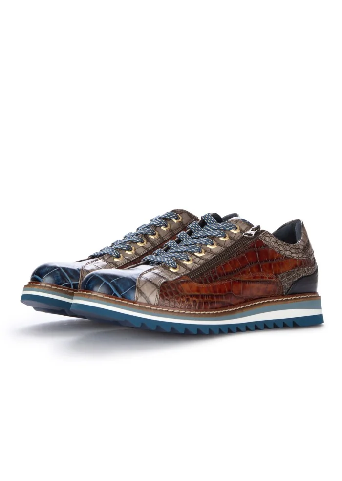 mens laced up shoes lorenzi bugatti cobalto blue brown