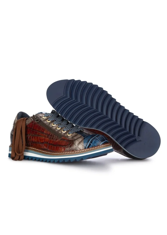 mens laced up shoes lorenzi bugatti cobalto blue brown