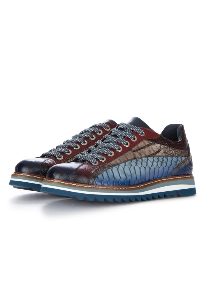 LORENZI | SCARPE ALLACCIATE DRILLO BLU