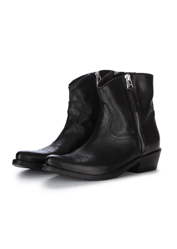 damen cowboy stiefeletten keep calif cuoio schwarz