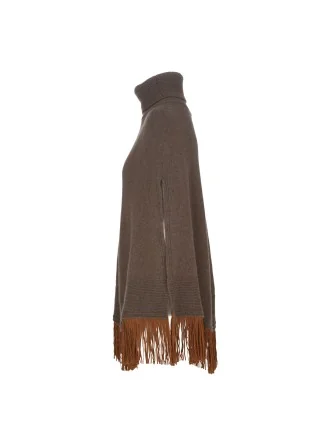 RIVIERA CASHMERE | PONCHO FRANGE BROWN