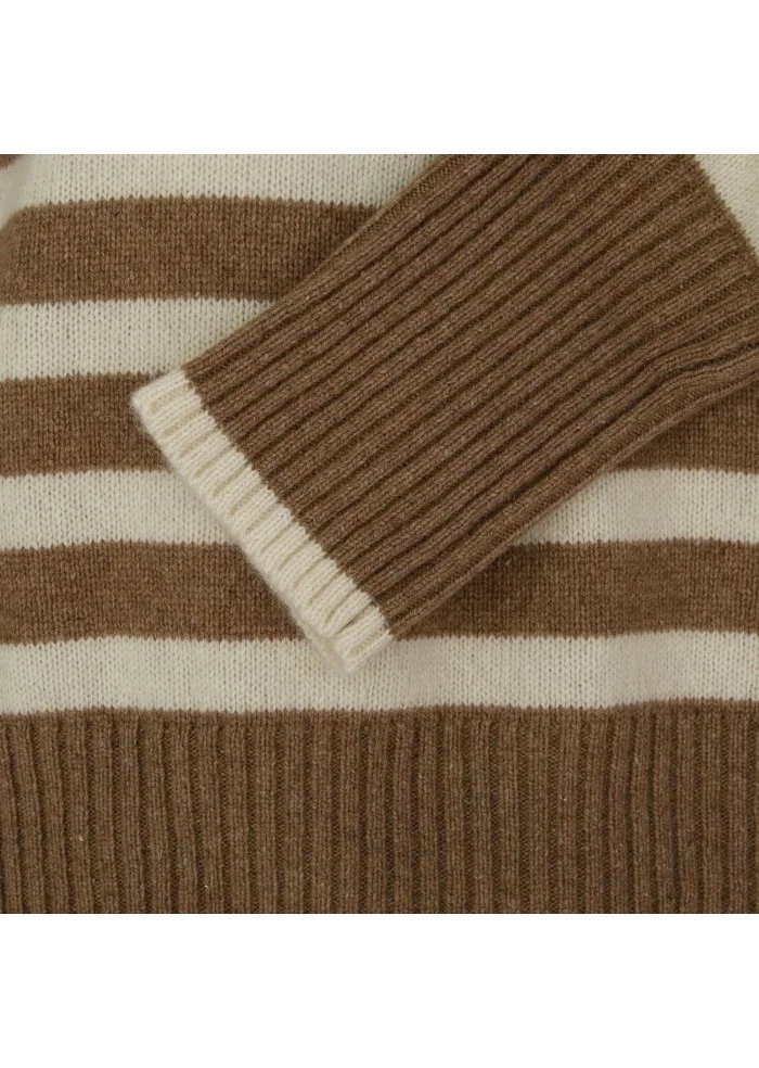 womens striped sweater semicouture brown beige