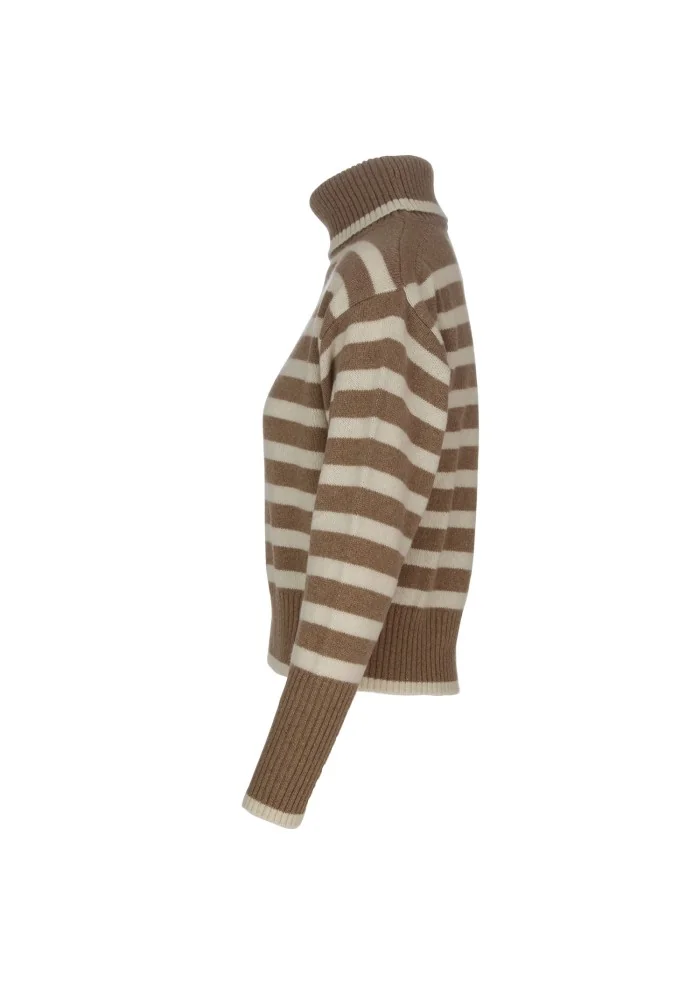 womens striped sweater semicouture brown beige