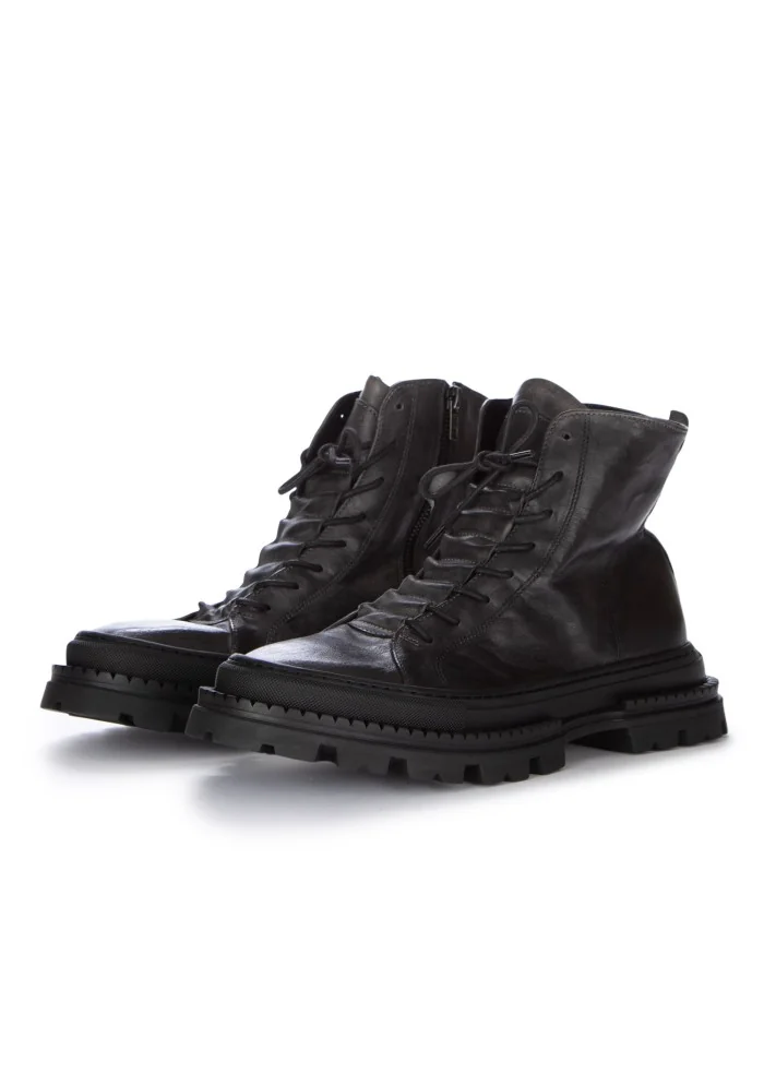 mens laced up ankle boots pawelks crust carbon black grey