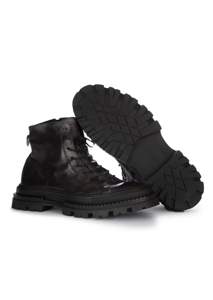 mens laced up ankle boots pawelks crust carbon black grey