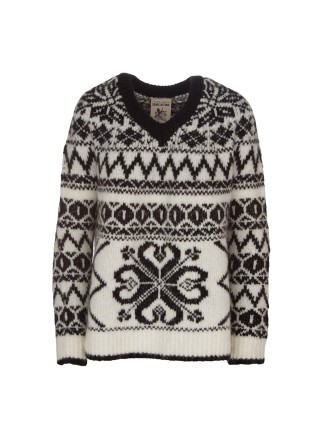 womens sweater semicouture jacquard pattern black white