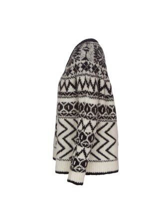 SEMICOUTURE | PULLOVER JACQUARDMUSTER SCHWARZ WEISS