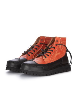 sneakers alte uomo bng real shoes la biker arancione nero